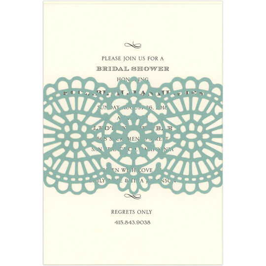 Seafoam Medallion Banded Die-cut Invitations